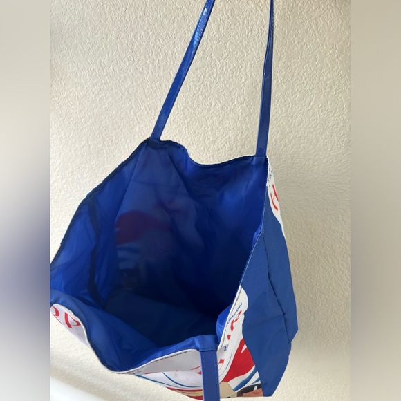 Estee Lauder Harper's Bazaar Beach Tote Shopping Bag Retro Blue White Red - Picture 5 of 6